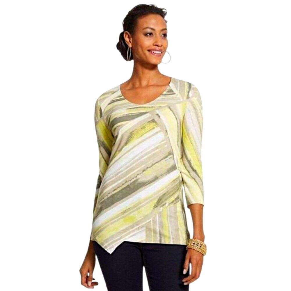 Chico's Stretch Angled Hemline Tunic Size 1 (US 8) EUC